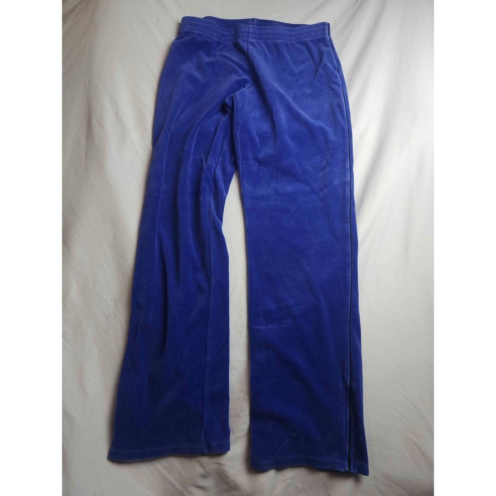 Tommy Hilfiger Sweatpants Womens Small Blue Velour Ankle Zip Drawstring Y2K